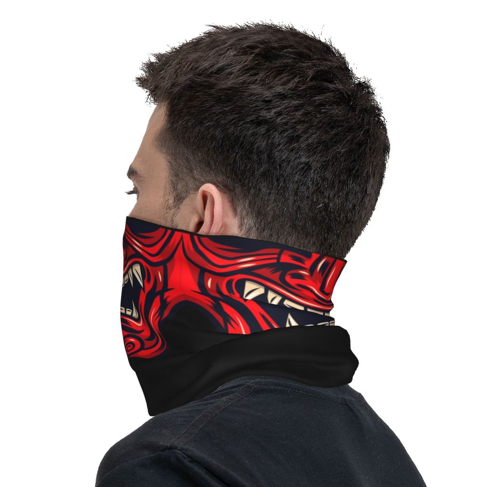 Oni Demon Bandana Neck Gaiter Windproof Face Scarf Cover