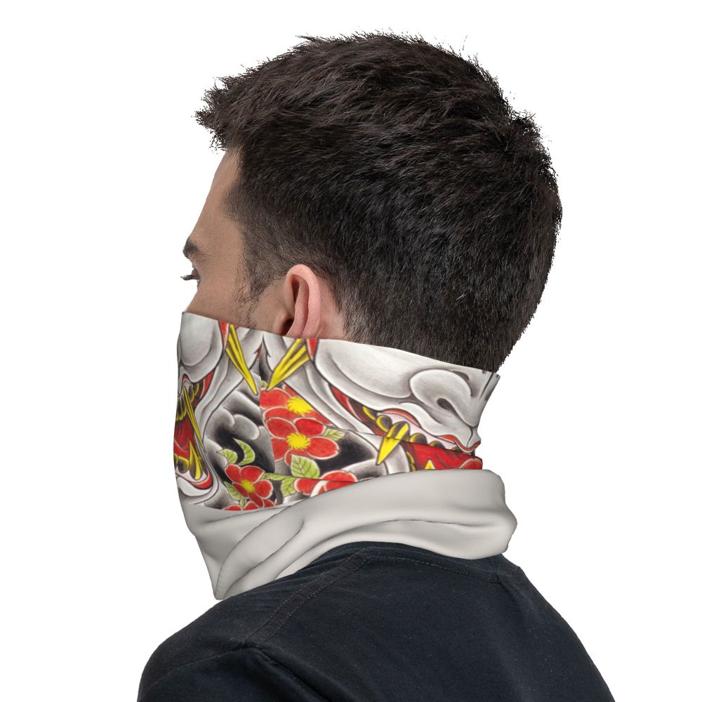 Oni Demon Bandana Neck Gaiter Windproof Face Scarf Cover
