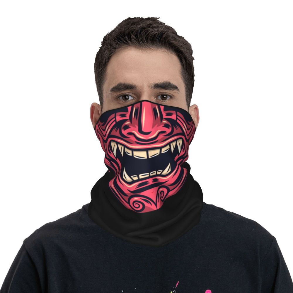 Oni Demon Bandana Neck Gaiter Windproof Face Scarf Cover