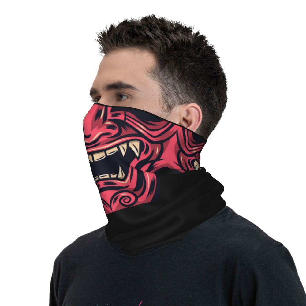 Oni Demon Bandana Neck Gaiter Windproof Face Scarf Cover