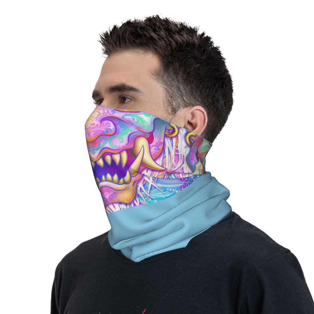 Oni Demon Bandana Neck Gaiter Windproof Face Scarf Cover
