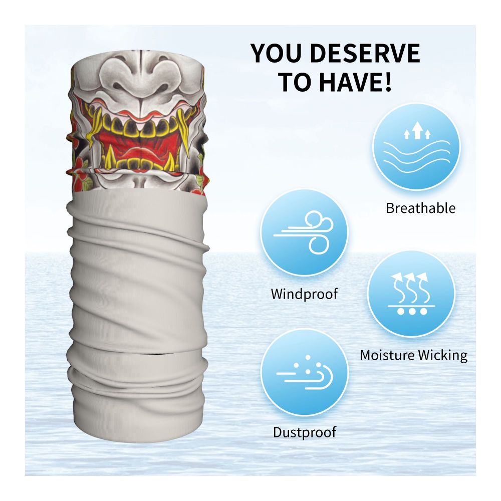 Oni Demon Bandana Neck Gaiter Windproof Face Scarf Cover