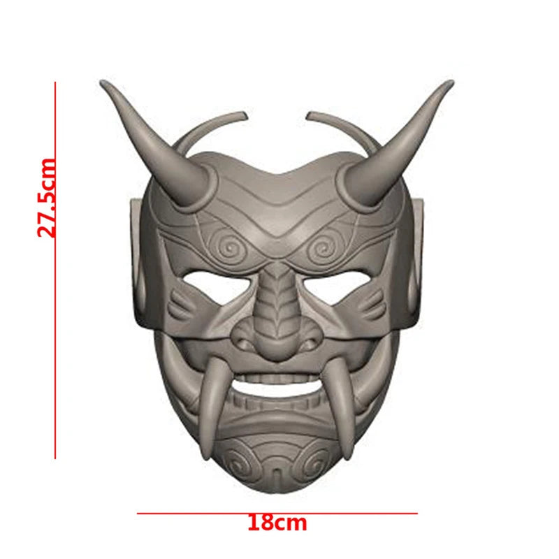 Japanese Ghost Hannya Prajna Half Face Samurai mask
