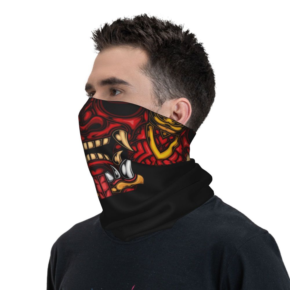 Oni Demon Bandana Neck Gaiter Windproof Face Scarf Cover