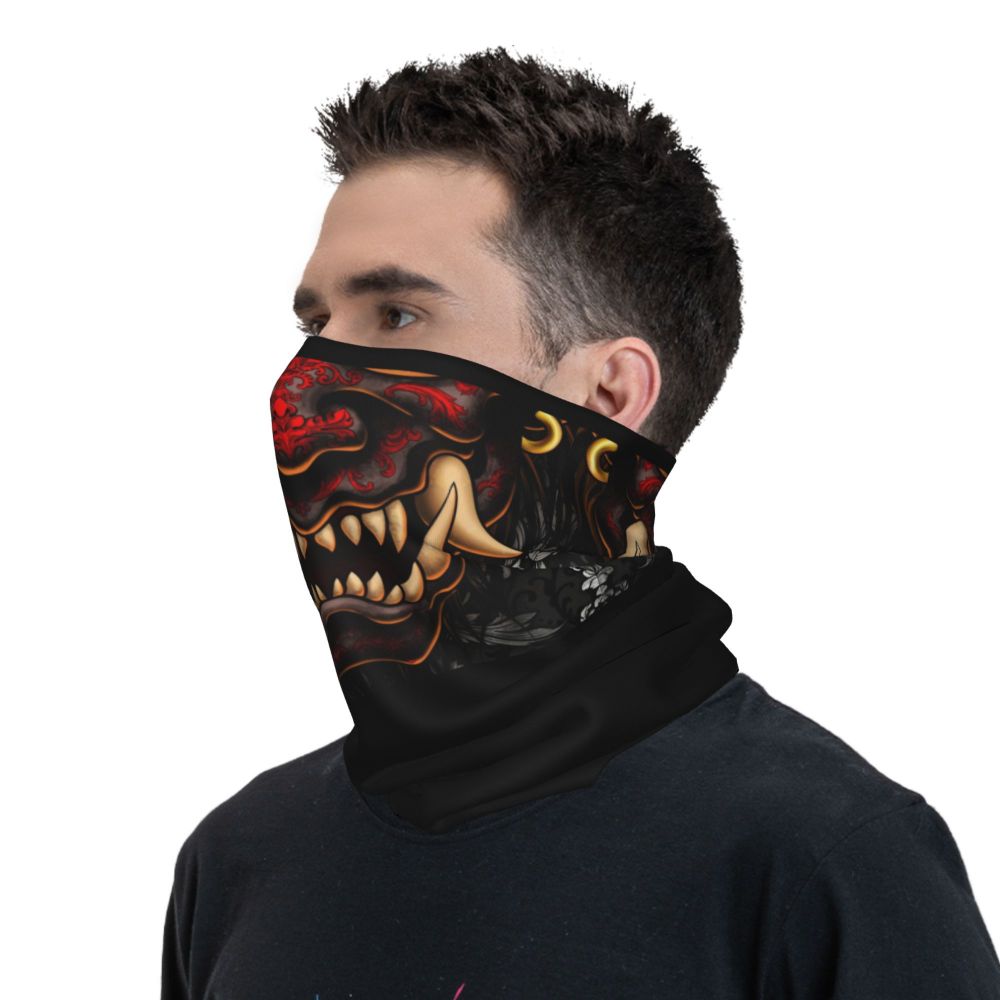 Oni Demon Bandana Neck Gaiter Windproof Face Scarf Cover