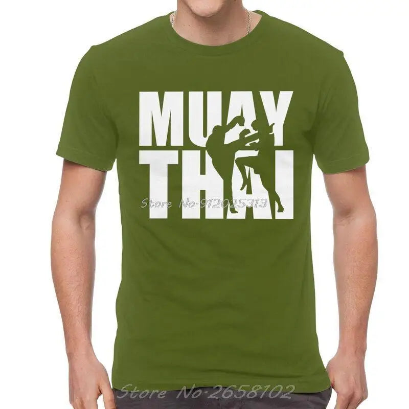 Muay Thai Mens Short Sleeve Cotton T-Shirt Great gift idea for the Thai Boxing Fighter or Enthusiast