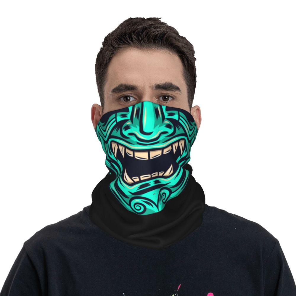Oni Demon Bandana Neck Gaiter Windproof Face Scarf Cover