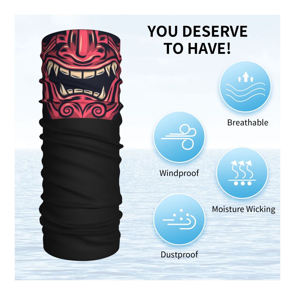 Oni Demon Bandana Neck Gaiter Windproof Face Scarf Cover