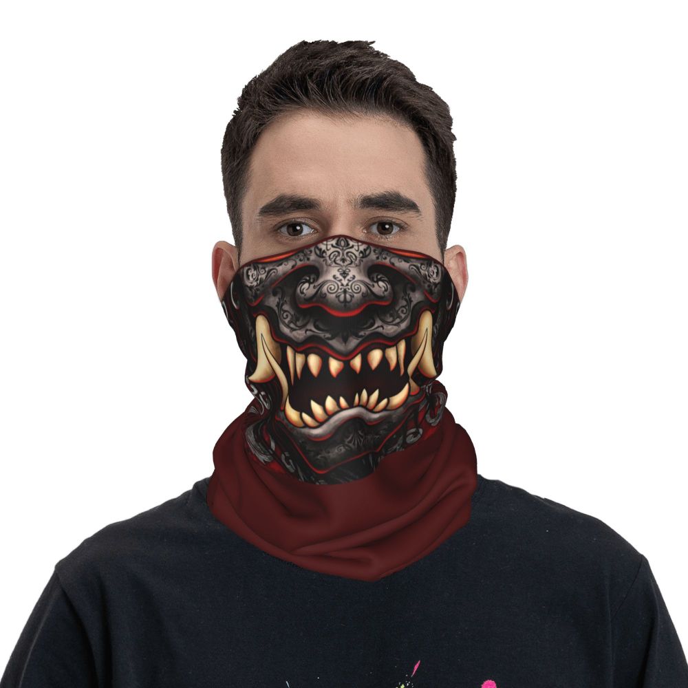 Oni Demon Bandana Neck Gaiter Windproof Face Scarf Cover