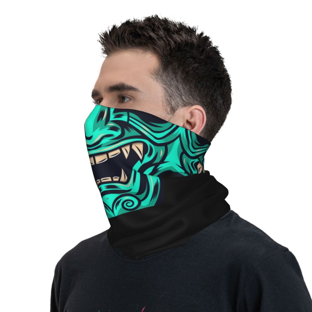 Oni Demon Bandana Neck Gaiter Windproof Face Scarf Cover
