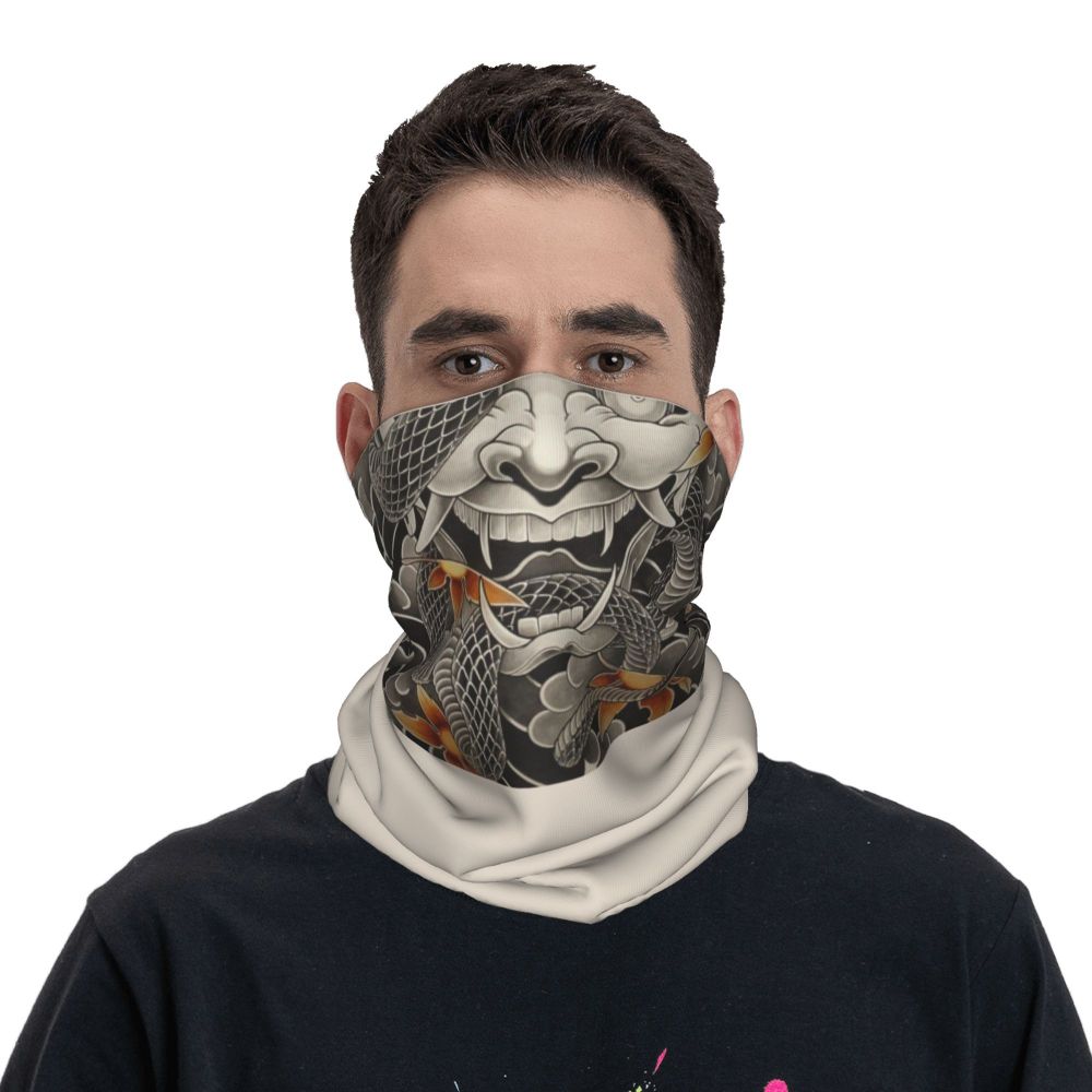 Oni Demon Bandana Neck Gaiter Windproof Face Scarf Cover