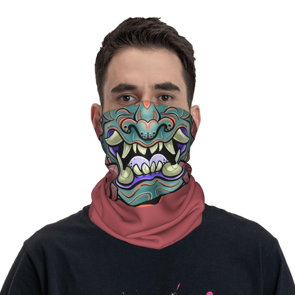 Oni Demon Bandana Neck Gaiter Windproof Face Scarf Cover