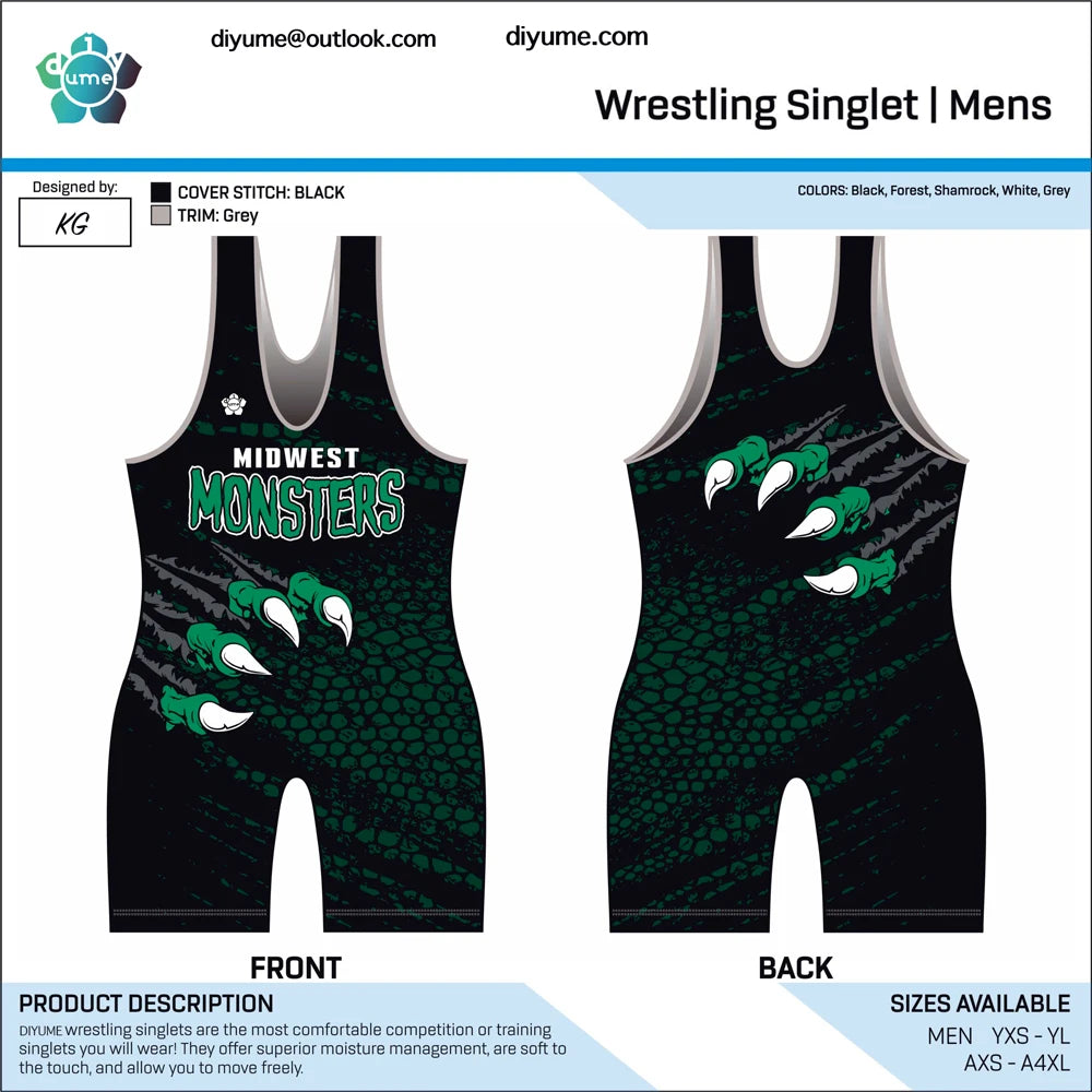 Kids Custom Wrestling Singlets High Quality Durable and Quick Dry