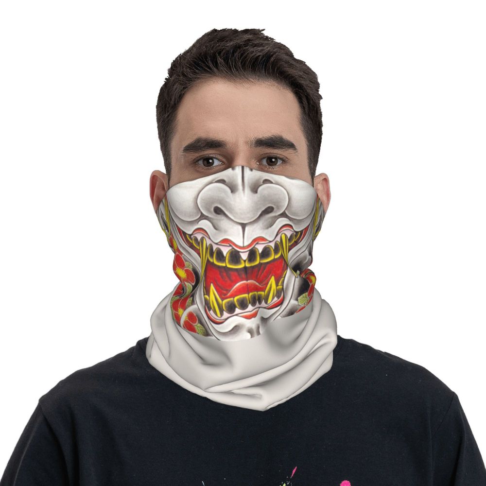 Oni Demon Bandana Neck Gaiter Windproof Face Scarf Cover