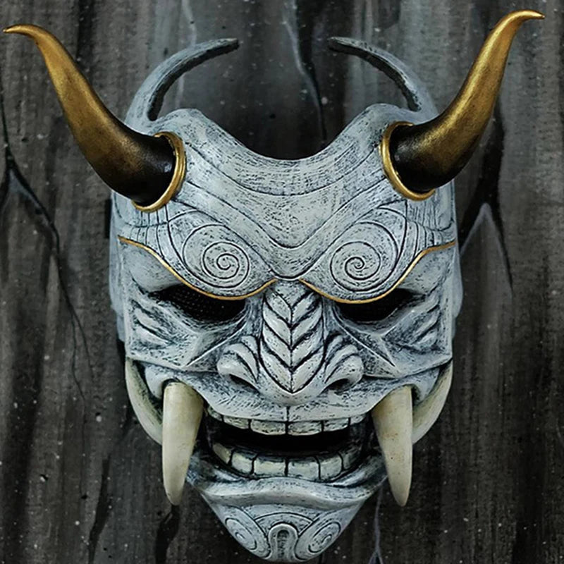 Japanese Ghost Hannya Prajna Half Face Samurai mask