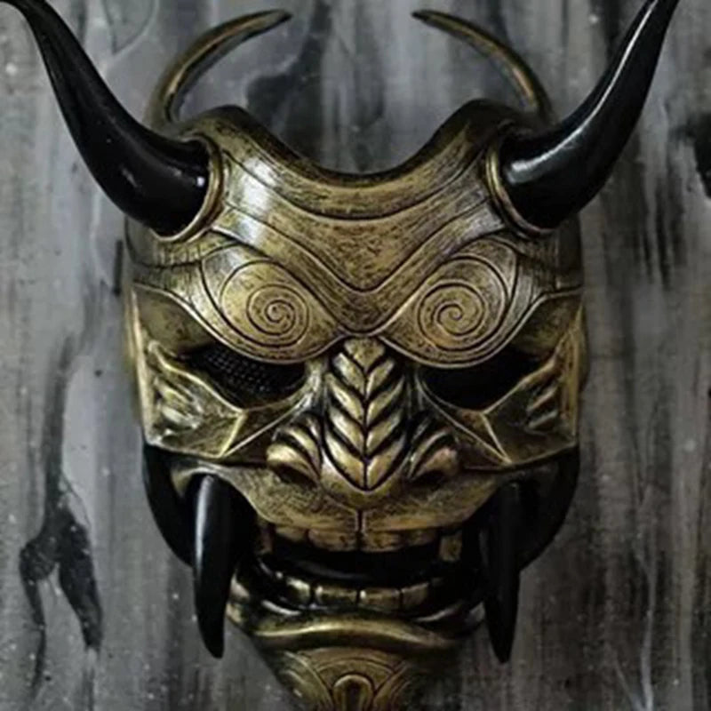 Japanese Ghost Hannya Prajna Half Face Samurai mask