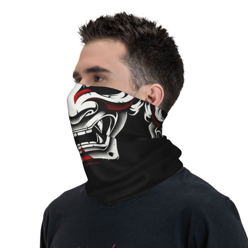 Oni Demon Bandana Neck Gaiter Windproof Face Scarf Cover
