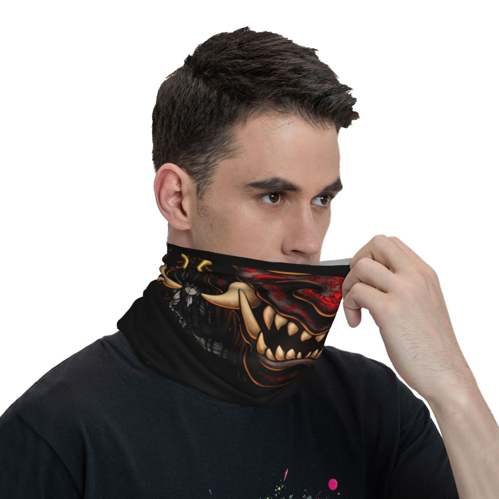 Oni Demon Bandana Neck Gaiter Windproof Face Scarf Cover