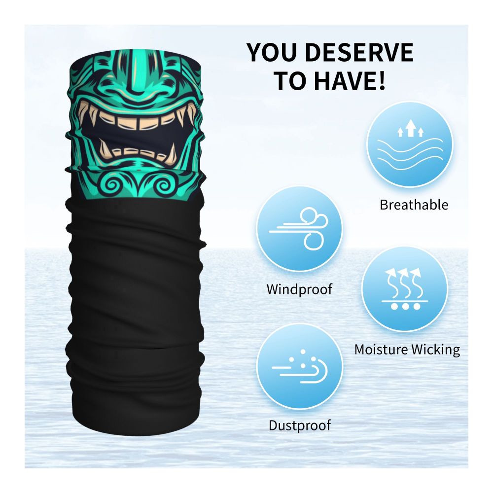 Oni Demon Bandana Neck Gaiter Windproof Face Scarf Cover