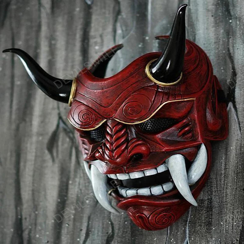 Japanese Ghost Hannya Prajna Half Face Samurai mask
