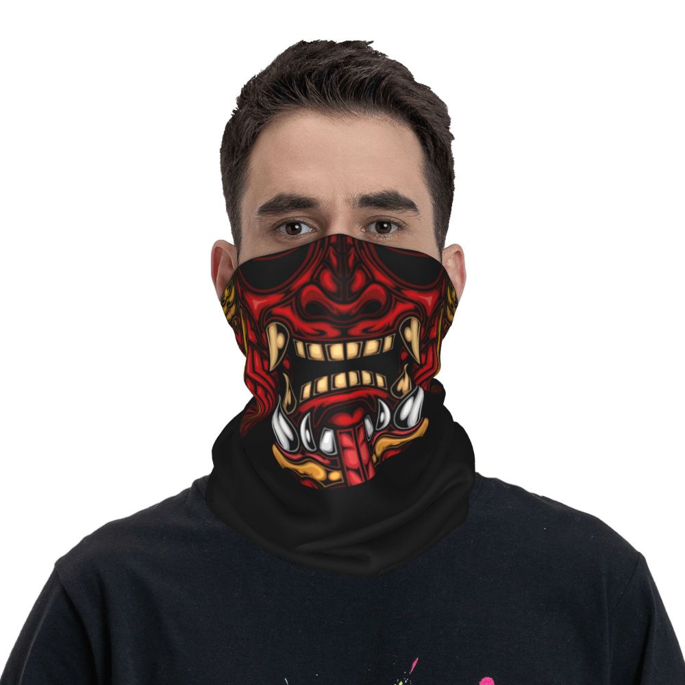 Oni Demon Bandana Neck Gaiter Windproof Face Scarf Cover