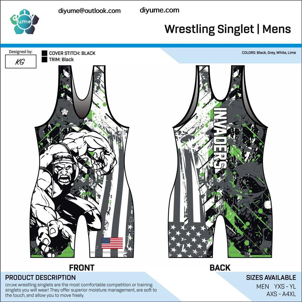 Kids Custom Wrestling Singlets High Quality Durable and Quick Dry