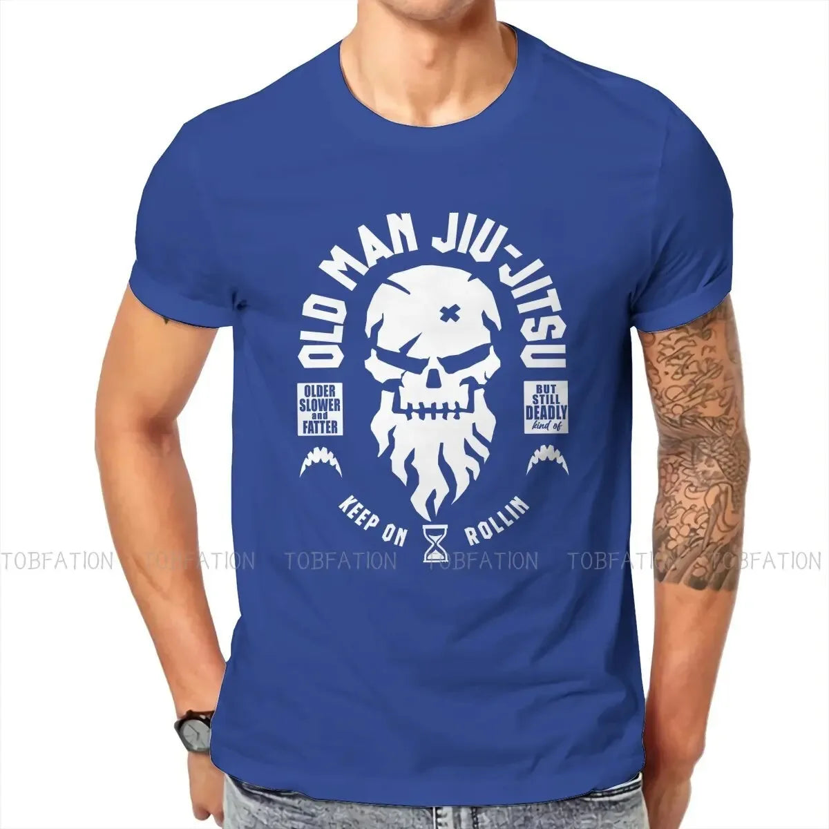 (HOT ITEM) Old Man Jiu Jitsu Crewneck Tee Shirt