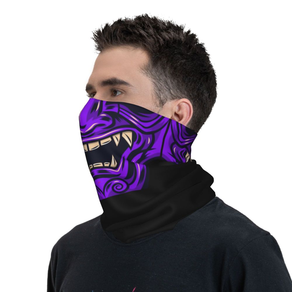 Oni Demon Bandana Neck Gaiter Windproof Face Scarf Cover