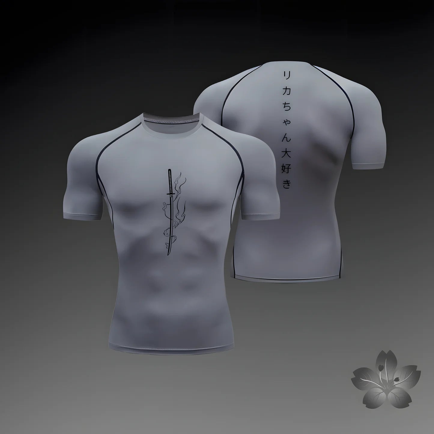 Short Sleeved Mens Rash Guard for Grappling Arts