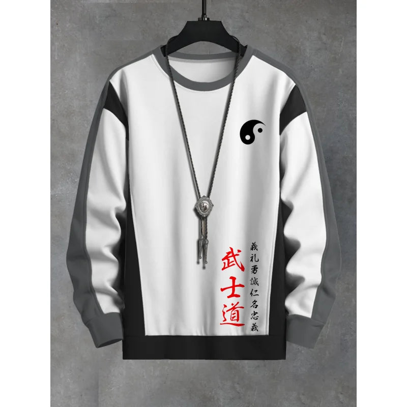 Bushido Long sleeve 3D Graphic printed Sweatshirt Japanes Kanji pull over