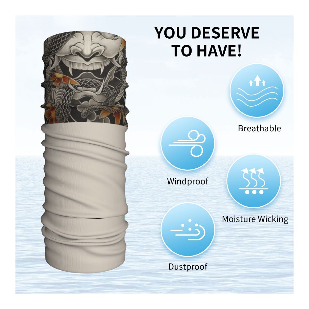 Oni Demon Bandana Neck Gaiter Windproof Face Scarf Cover