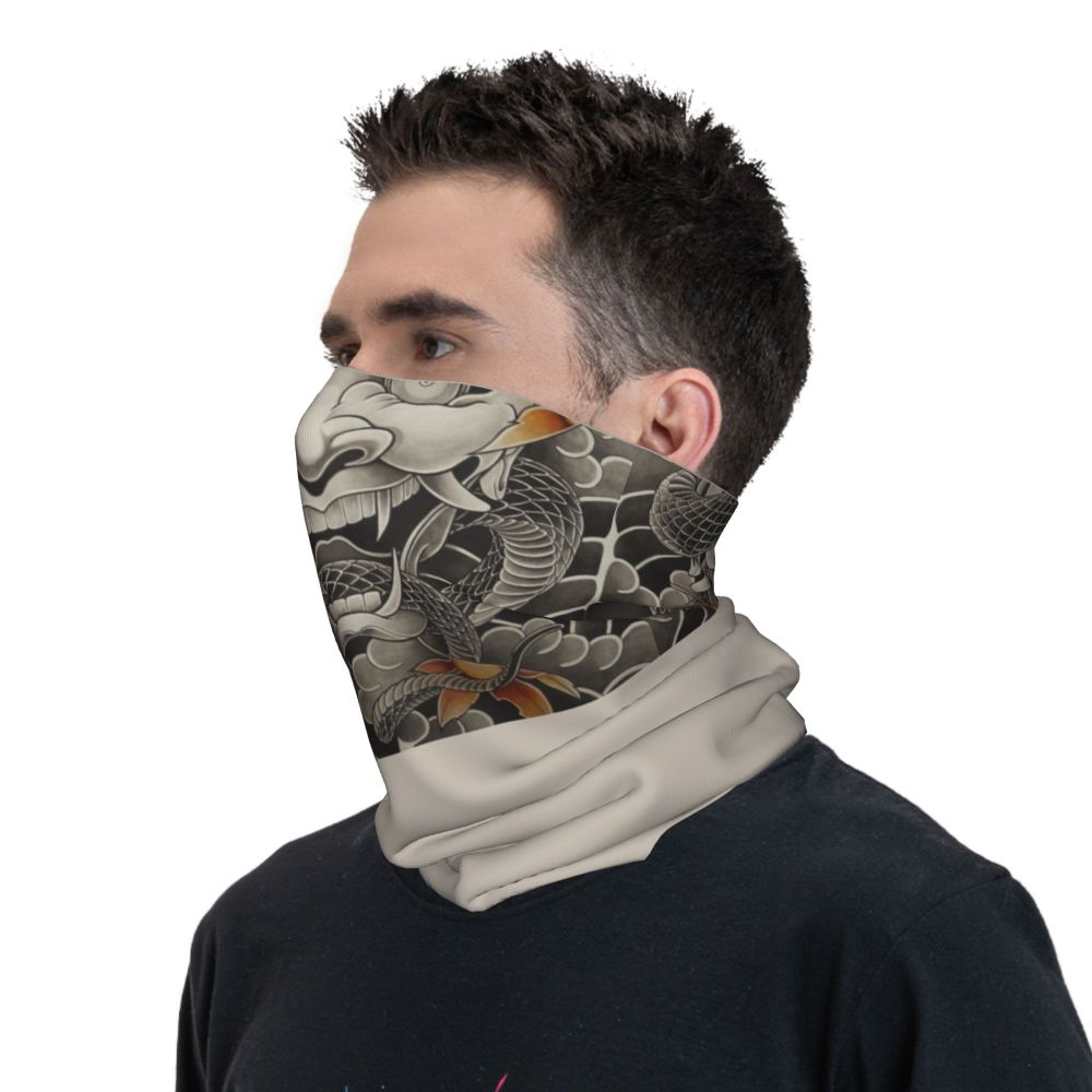 Oni Demon Bandana Neck Gaiter Windproof Face Scarf Cover