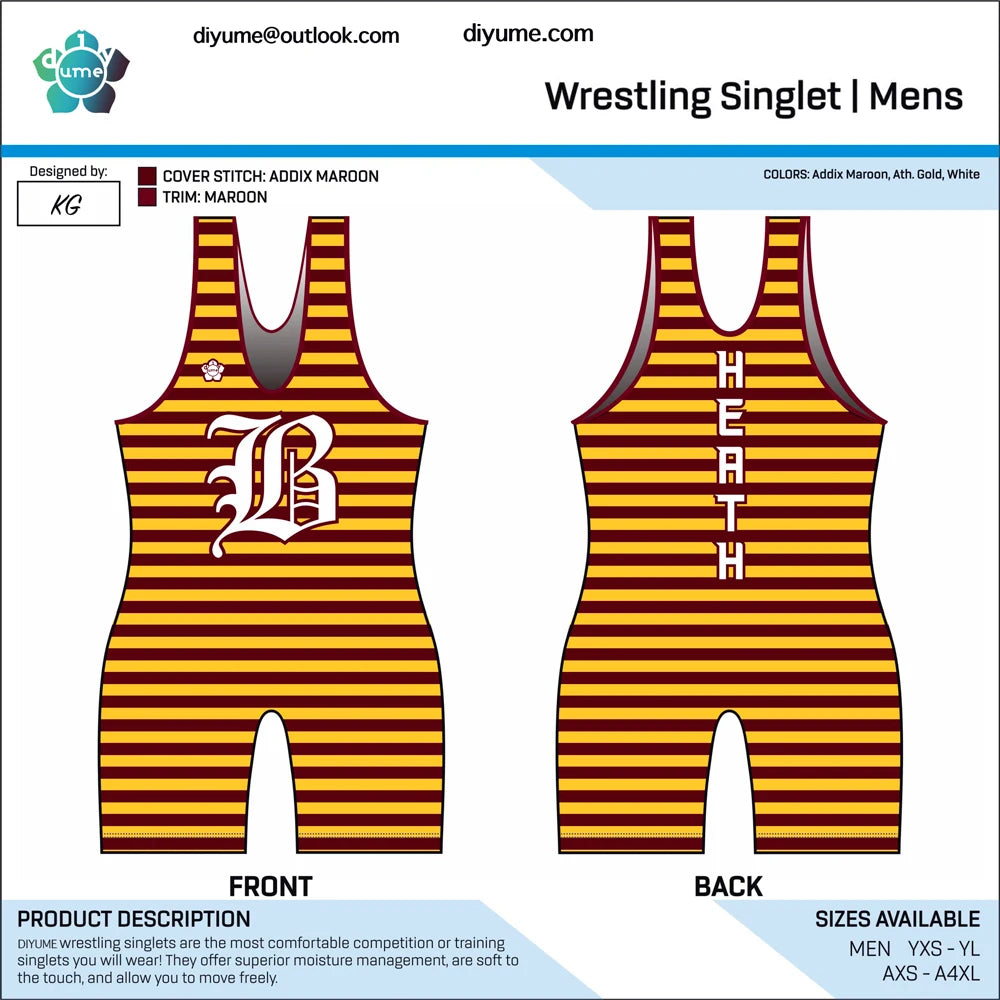 Kids Custom Wrestling Singlets High Quality Durable and Quick Dry