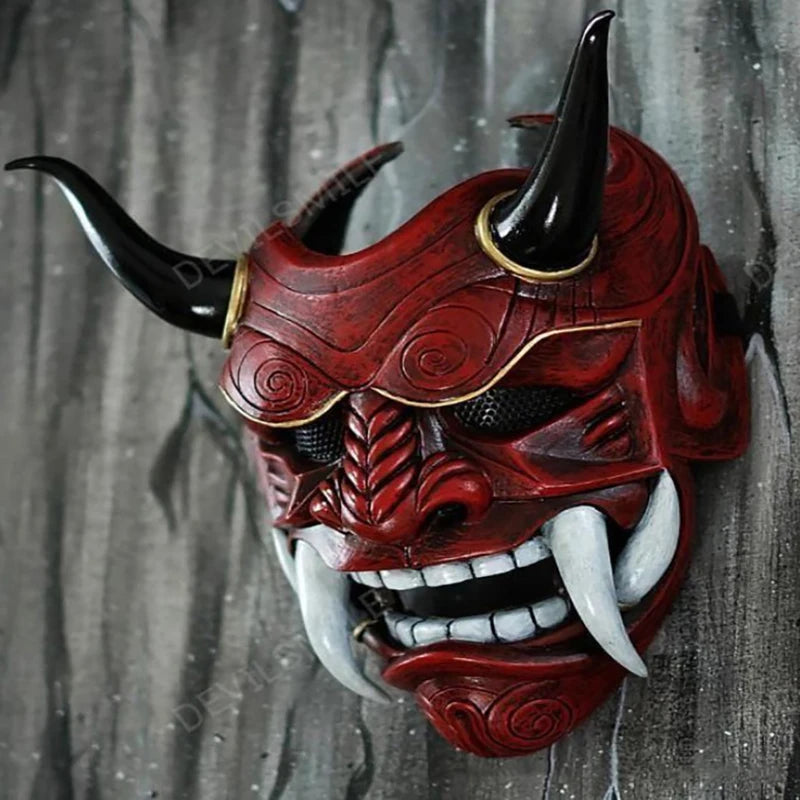 Japanese Ghost Hannya Prajna Half Face Samurai mask