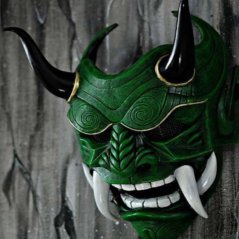 Japanese Ghost Hannya Prajna Half Face Samurai mask