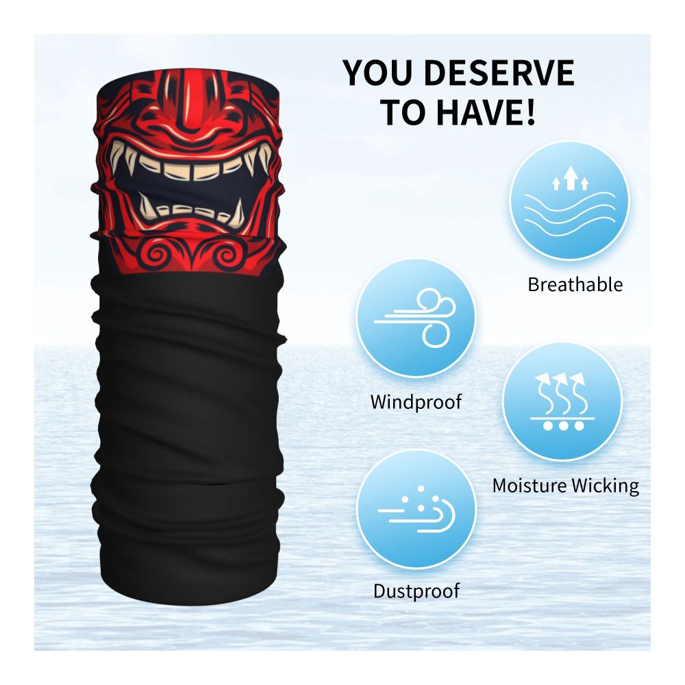 Oni Demon Bandana Neck Gaiter Windproof Face Scarf Cover
