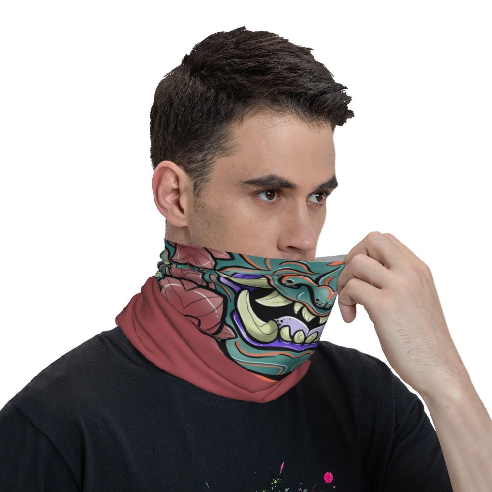 Oni Demon Bandana Neck Gaiter Windproof Face Scarf Cover