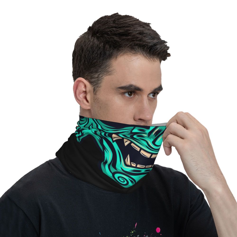 Oni Demon Bandana Neck Gaiter Windproof Face Scarf Cover