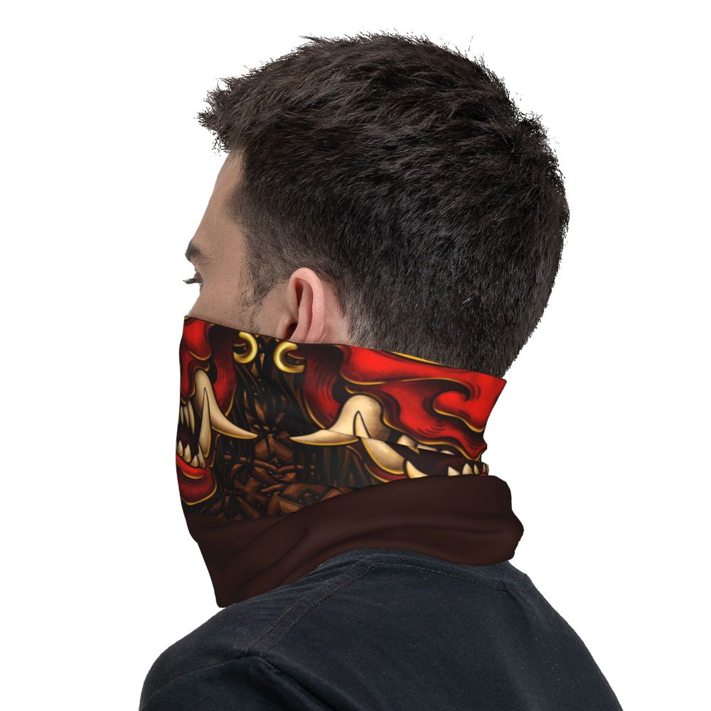 Oni Demon Bandana Neck Gaiter Windproof Face Scarf Cover