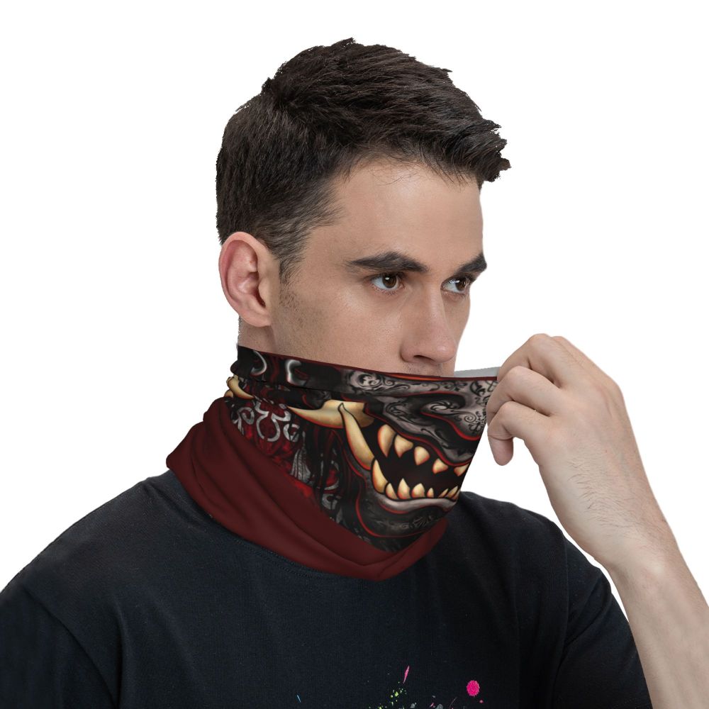 Oni Demon Bandana Neck Gaiter Windproof Face Scarf Cover