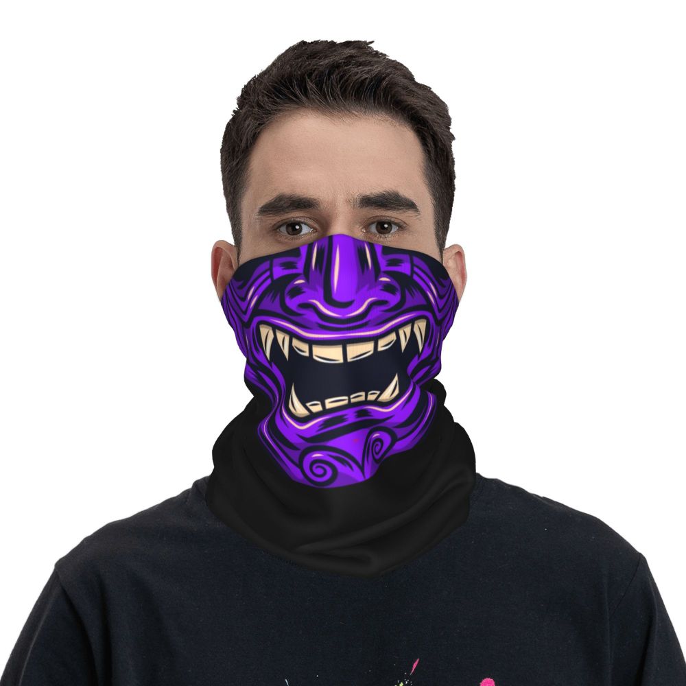 Oni Demon Bandana Neck Gaiter Windproof Face Scarf Cover