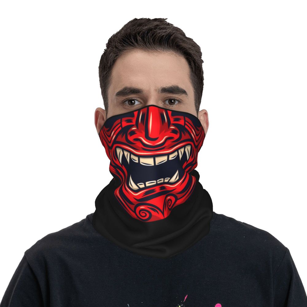 Oni Demon Bandana Neck Gaiter Windproof Face Scarf Cover