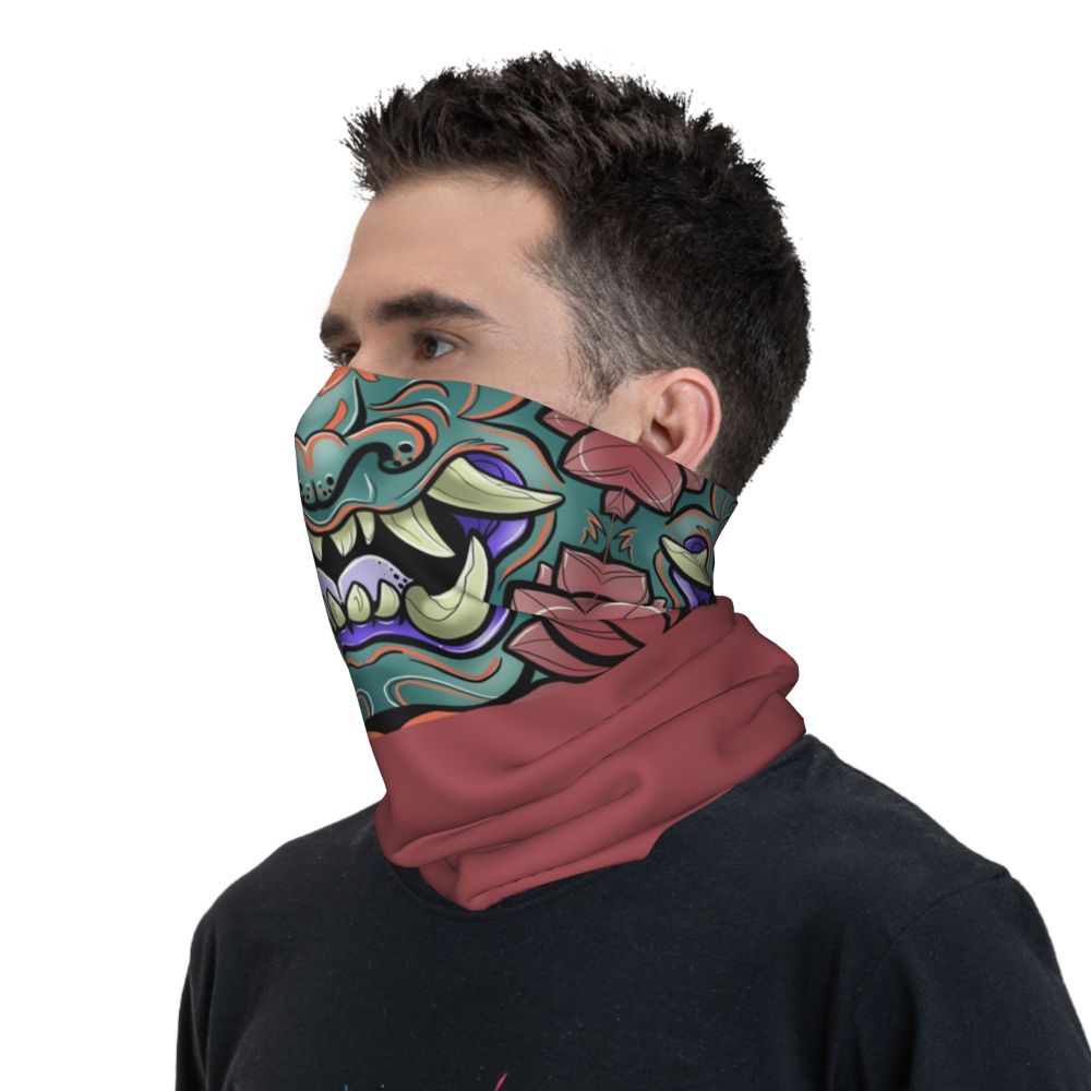 Oni Demon Bandana Neck Gaiter Windproof Face Scarf Cover