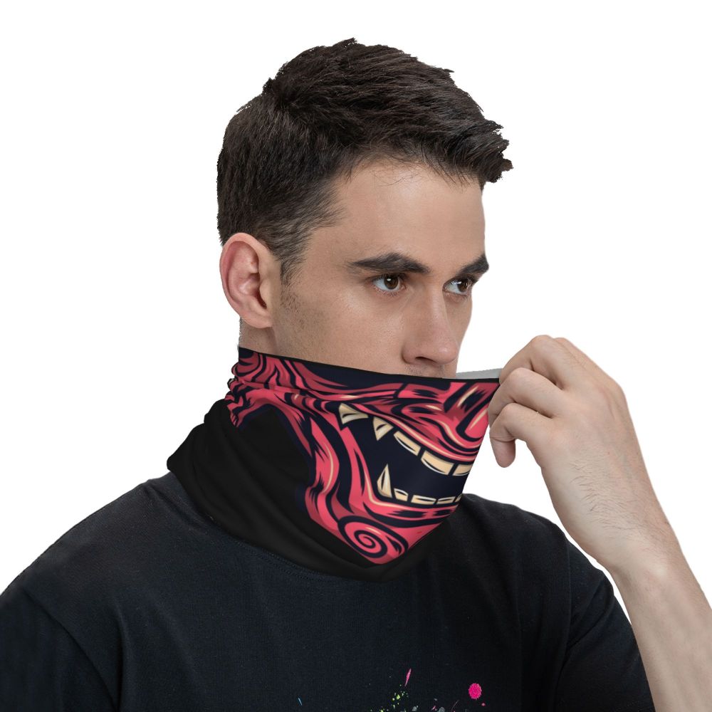 Oni Demon Bandana Neck Gaiter Windproof Face Scarf Cover