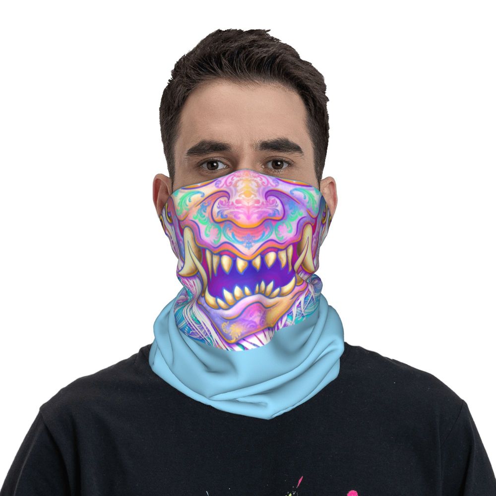 Oni Demon Bandana Neck Gaiter Windproof Face Scarf Cover