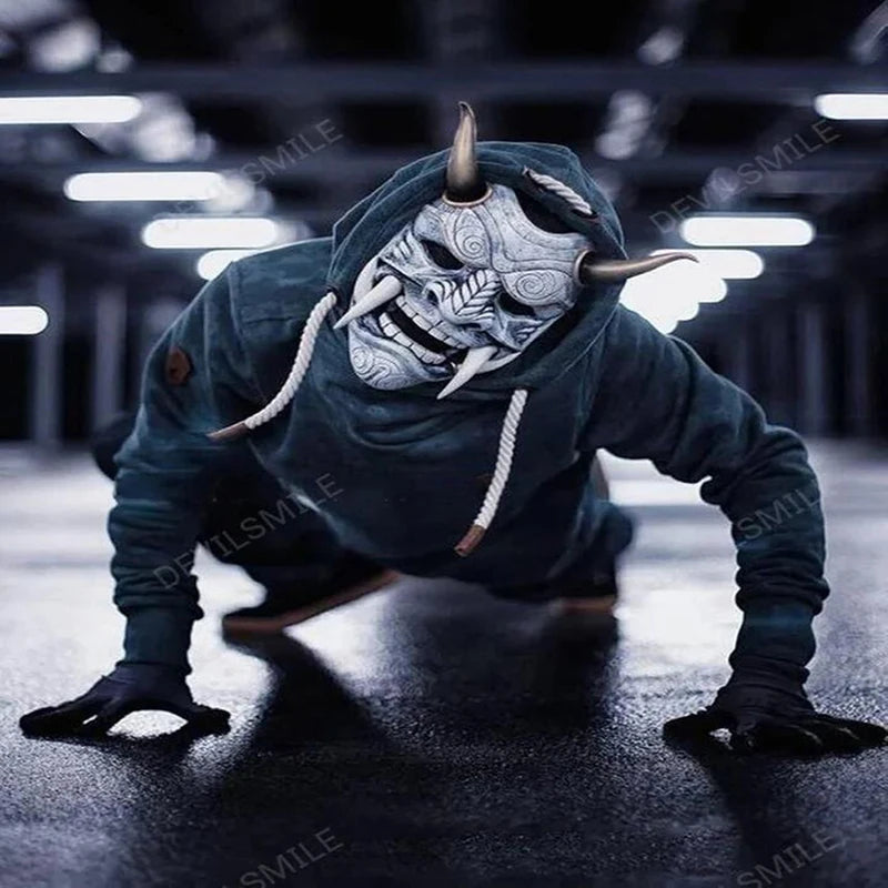 Japanese Ghost Hannya Prajna Half Face Samurai mask