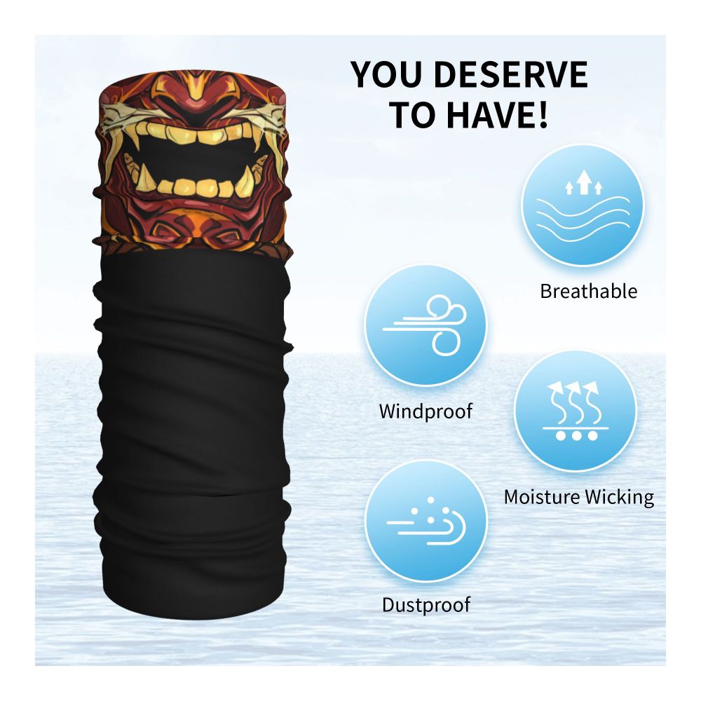 Oni Demon Bandana Neck Gaiter Windproof Face Scarf Cover