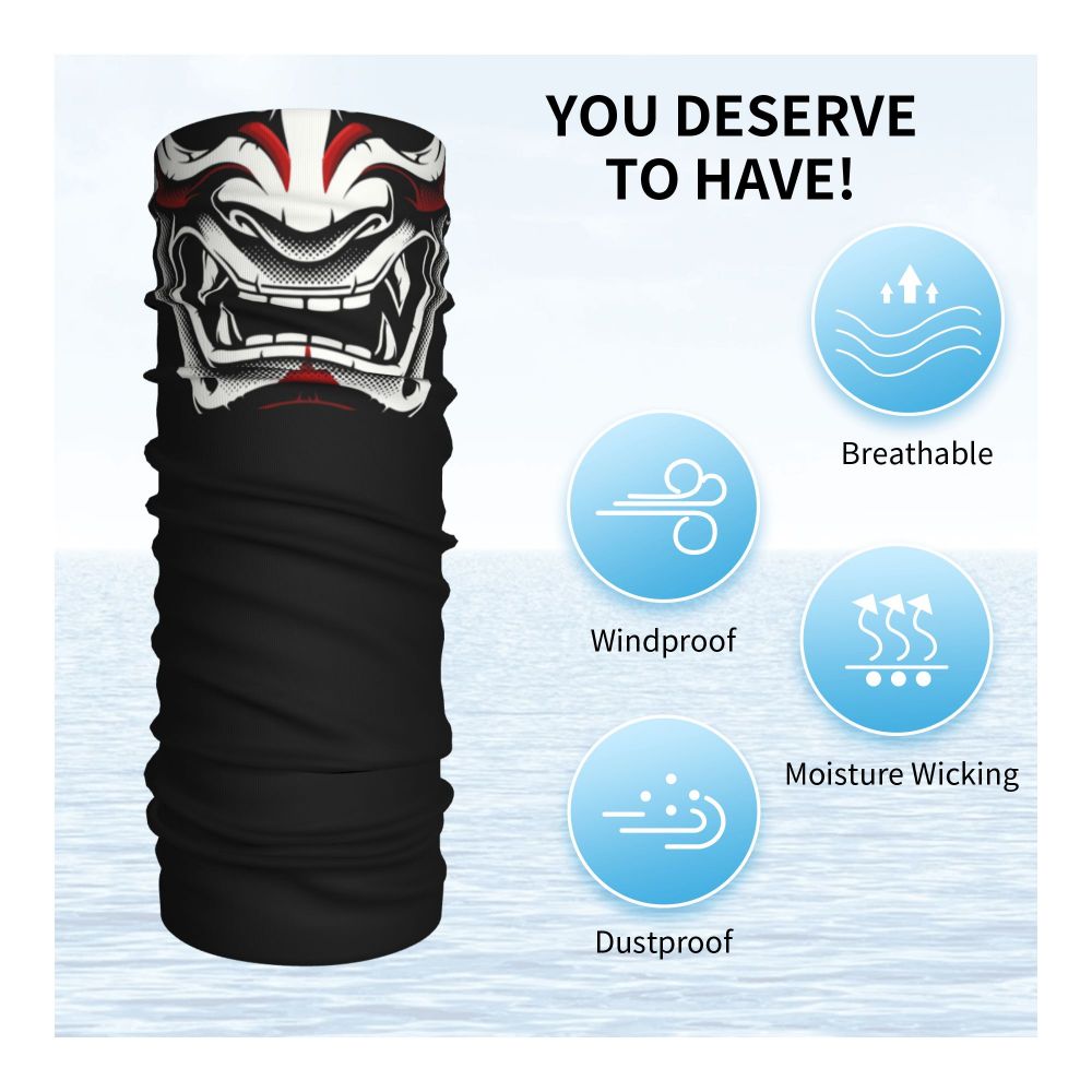 Oni Demon Bandana Neck Gaiter Windproof Face Scarf Cover