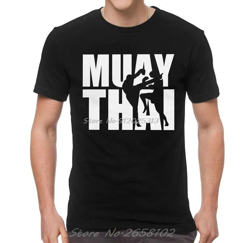 Muay Thai Mens Short Sleeve Cotton T-Shirt Great gift idea for the Thai Boxing Fighter or Enthusiast