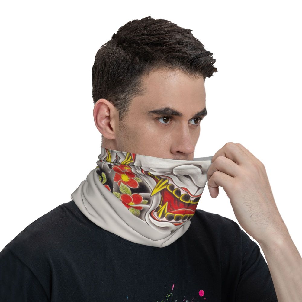 Oni Demon Bandana Neck Gaiter Windproof Face Scarf Cover